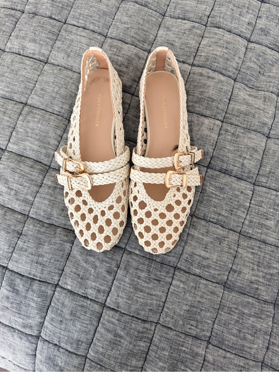 Tuckernuck Shoes - Tuckernuck Nina cream woven shoes